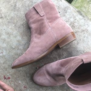 Women's Suede Ankle Boots - Pink